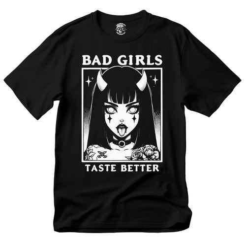 Bad Girls Taste Better T-Shirt, Anime Demon Girl T-Shirt, Anime Girl T-Shirt, Gothic Girl T-Shirt, Anime T-Shirt, Gothic T-Shirt