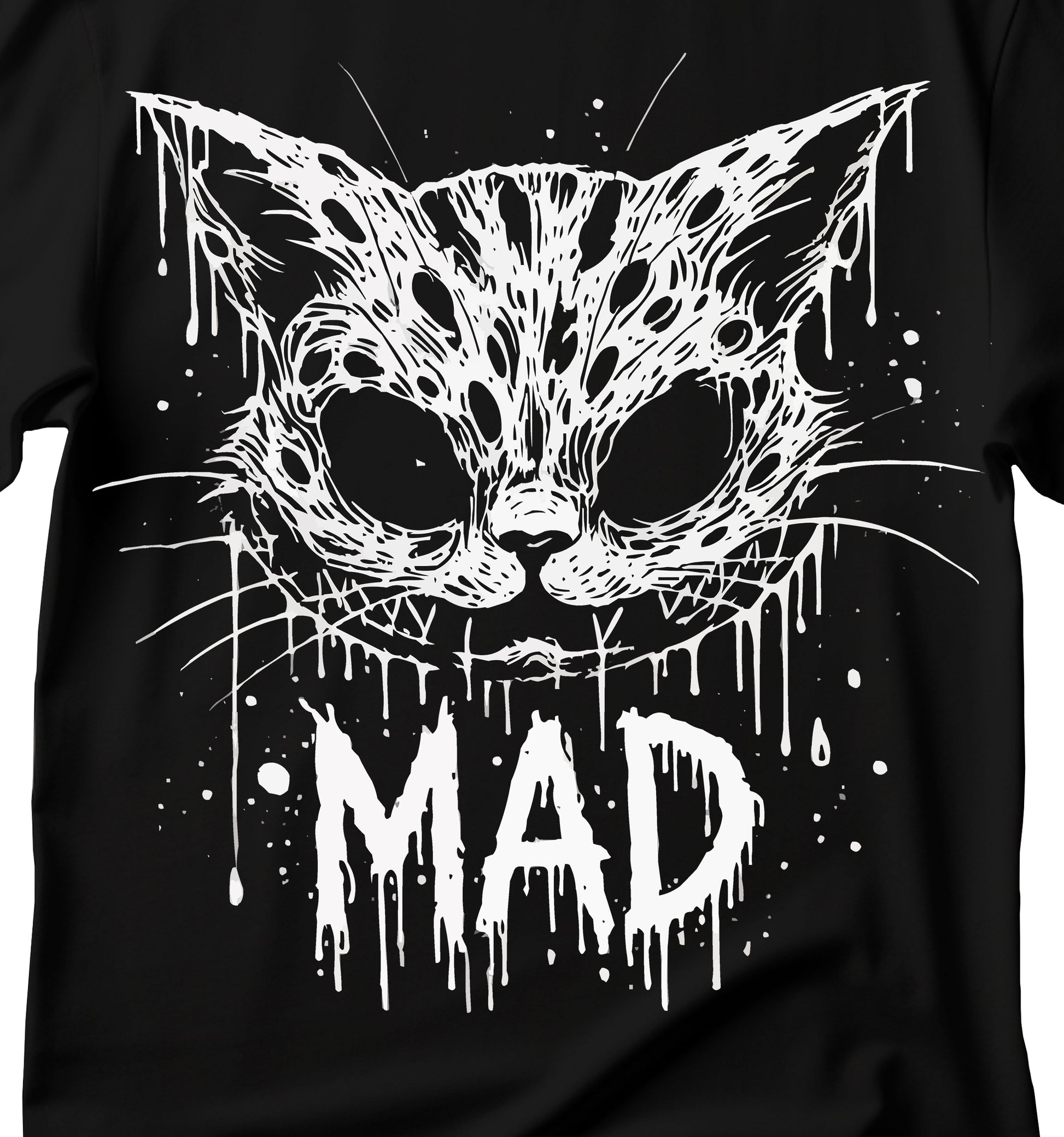 Mad Cat Graphic T-Shirt, Funny Black Cat T-Shirt, Black Cat T-Shirt, Cat T-Shirt, Mad Cat T-Shirt, Cute Cat T-Shirt, Gothic Cat T-Shirt