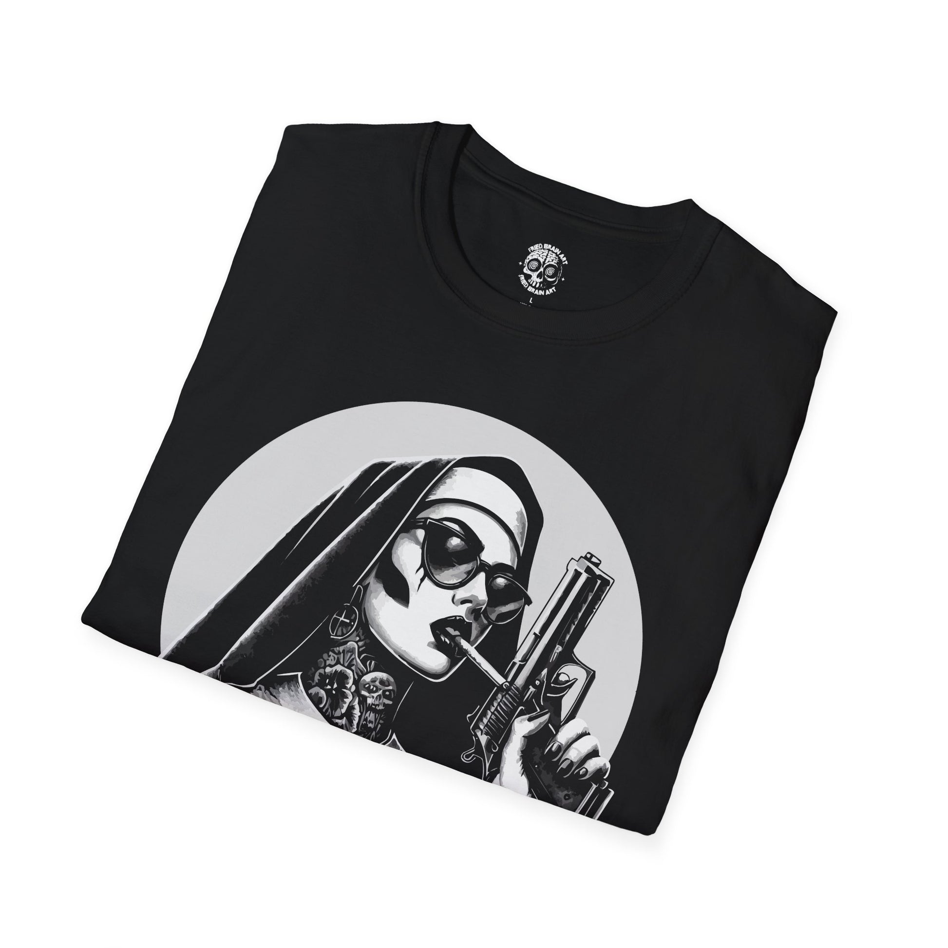 Unholy Nun T- Shirt, Funny Horror Choked Up Unholy Nun Satan Baphomet Gothic T-Shirt, Nun Shirt, Unholy Shirt, Halloween Shirt, Dark nun