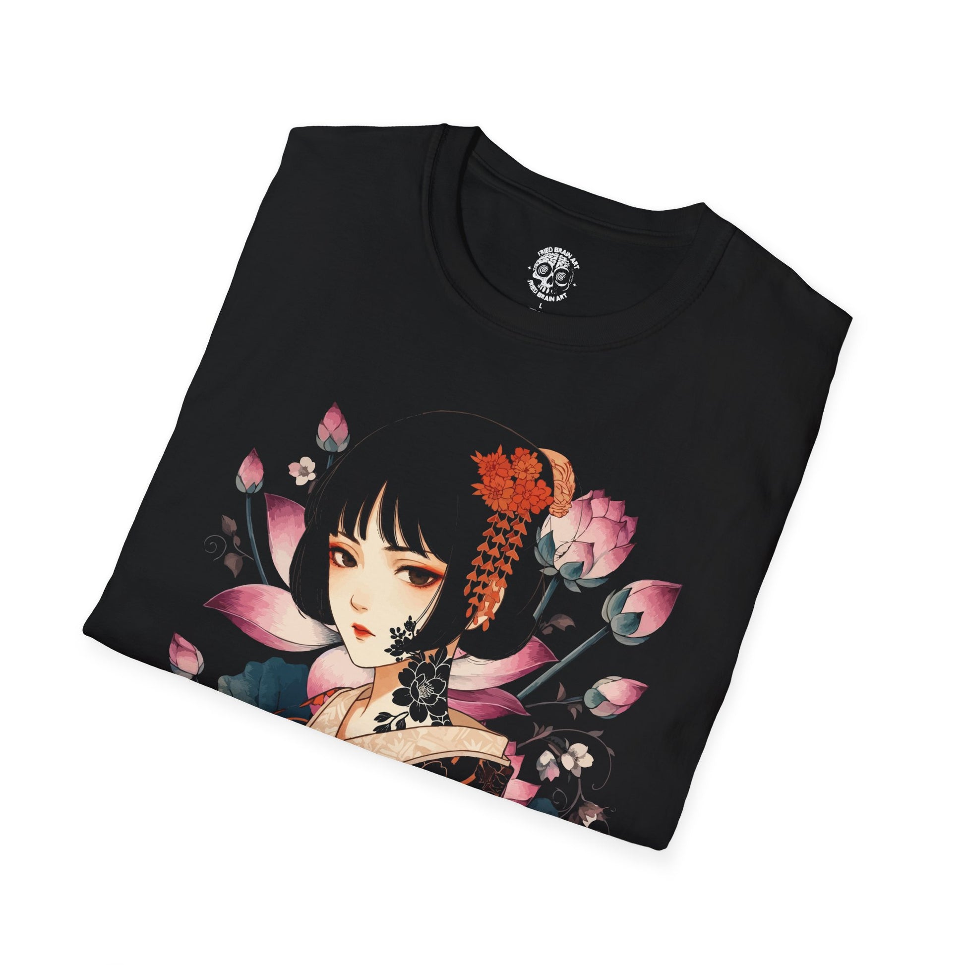 Japanese geisha t-shirt, geisha t-shirt, Japanese art t-shirt, Cute anime geisha t-Shirt, Anime Girl T-Shirt
