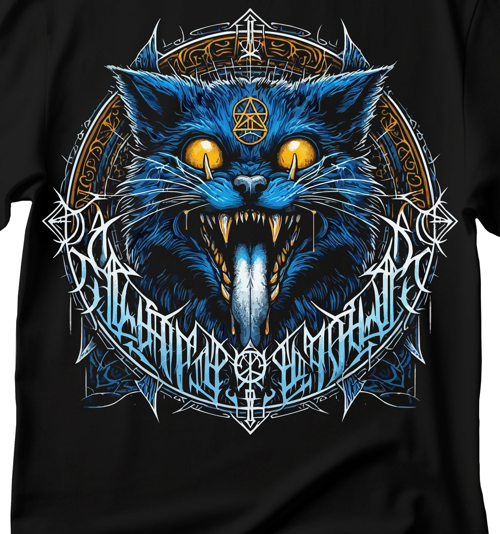 Mystical Cat Graphic Tee | Unisex Softstyle T-Shirt for Cat Lovers, Gift for Birthday, Halloween, Everyday Wear, Unique Statement Shirt