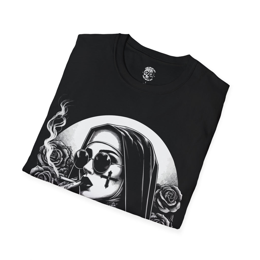 Unholy Nun T- Shirt, Funny Horror Choked Up Unholy Nun Satan Baphomet Gothic T-Shirt, Nun Shirt, Unholy Shirt, Halloween Shirt, Dark nun