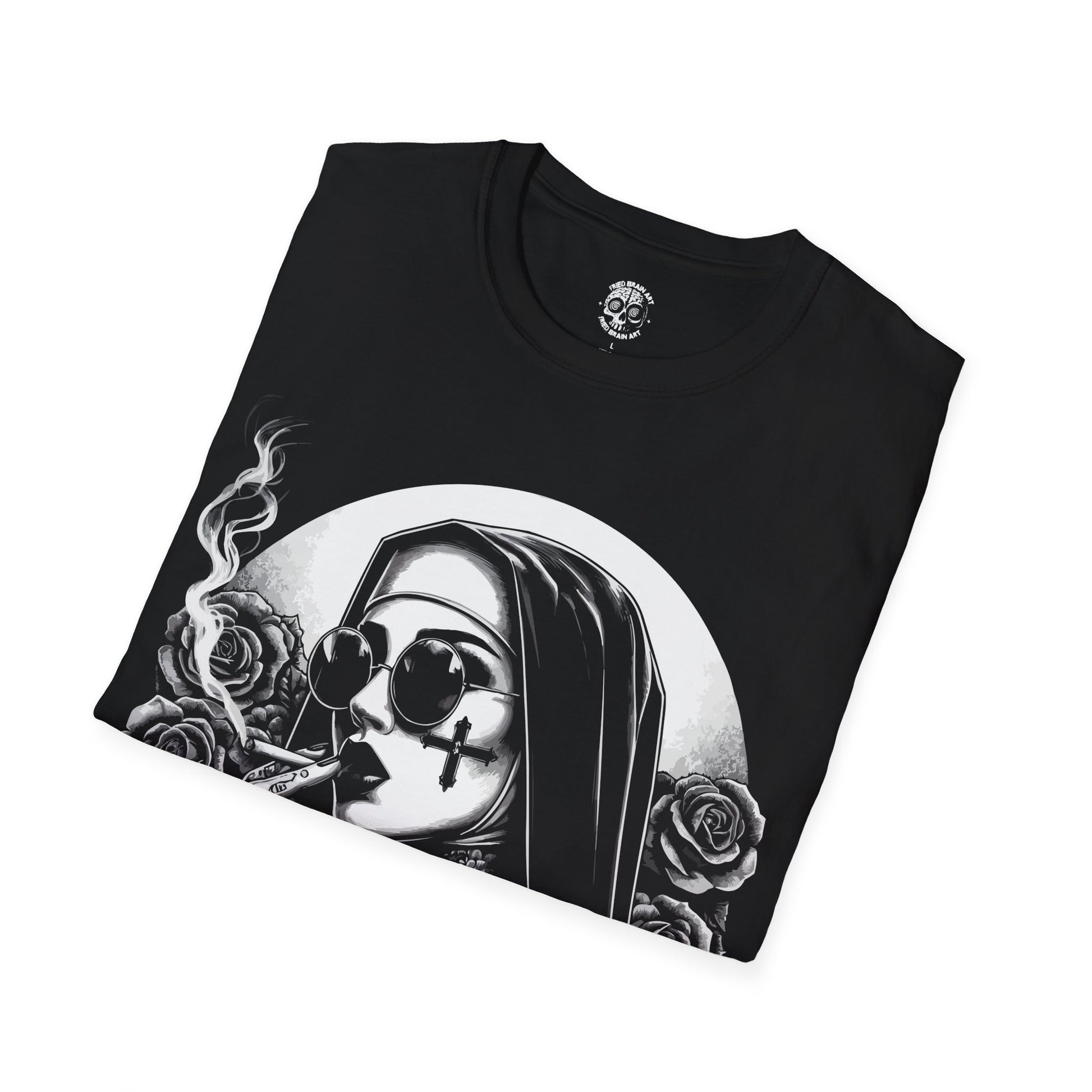 Unholy Nun T- Shirt, Funny Horror Choked Up Unholy Nun Satan Baphomet Gothic T-Shirt, Nun Shirt, Unholy Shirt, Halloween Shirt, Dark nun