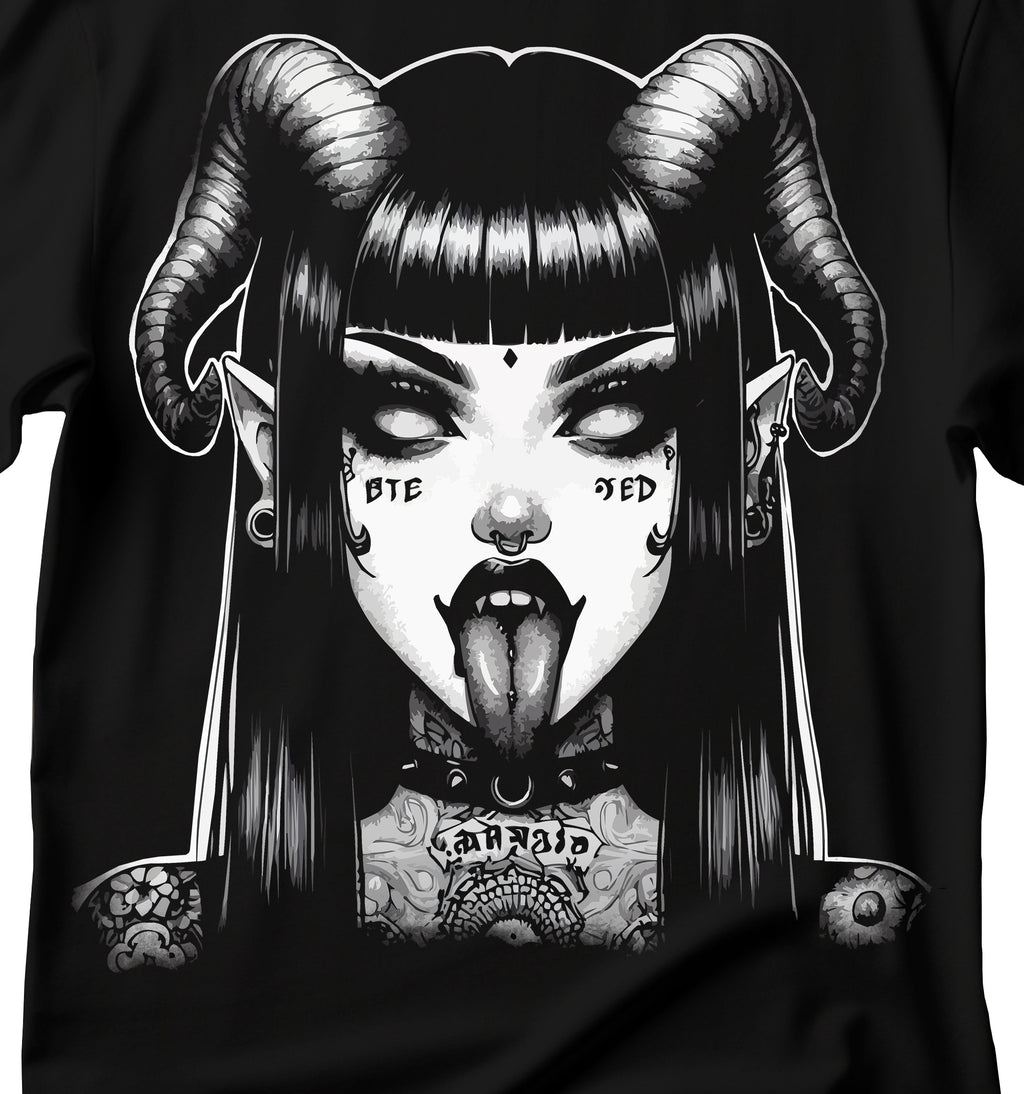Gothic Demon T-Shirt | Edgy Graphic Tee for Alternative Fashion, Halloween Costume, Unique Gift, Streetwear Style