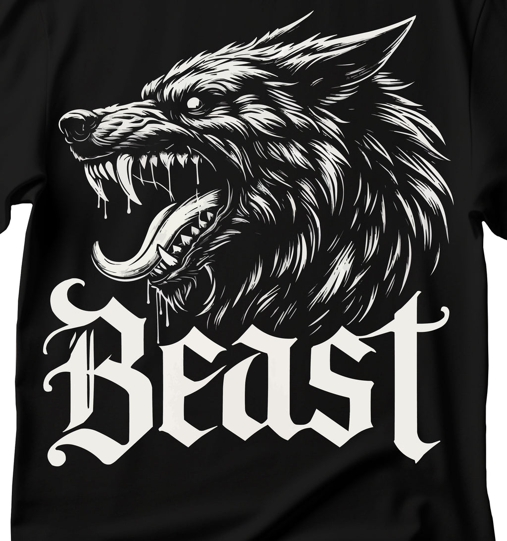 Beast Graphic Unisex T-Shirt, Wolf T-Shirt, Black Wolf T-Shirt , Stylish Streetwear, Perfect for Casual Outings, Gift for Animal Lovers, Unique Graphic Tee