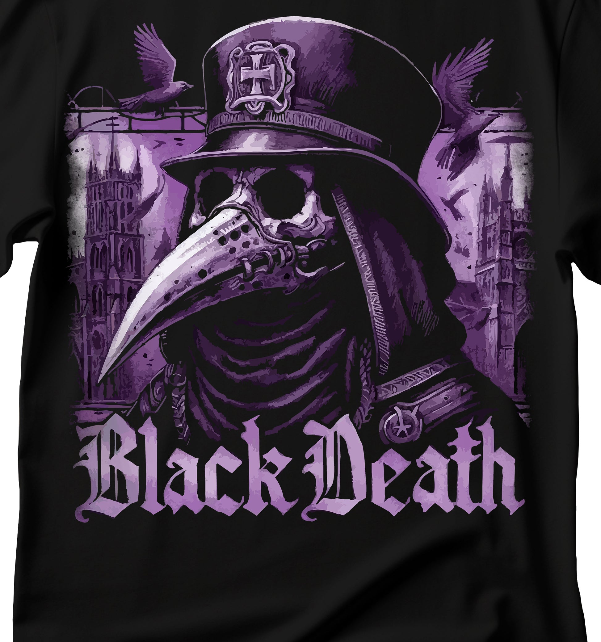 Gothic Black Death T-Shirt , Halloween Apparel, Spooky Doctor T-Shirt,  Vintage Horror Plague Doctor Design, Gothic Fashion Alternative Clothing, Gothic T-Shirt