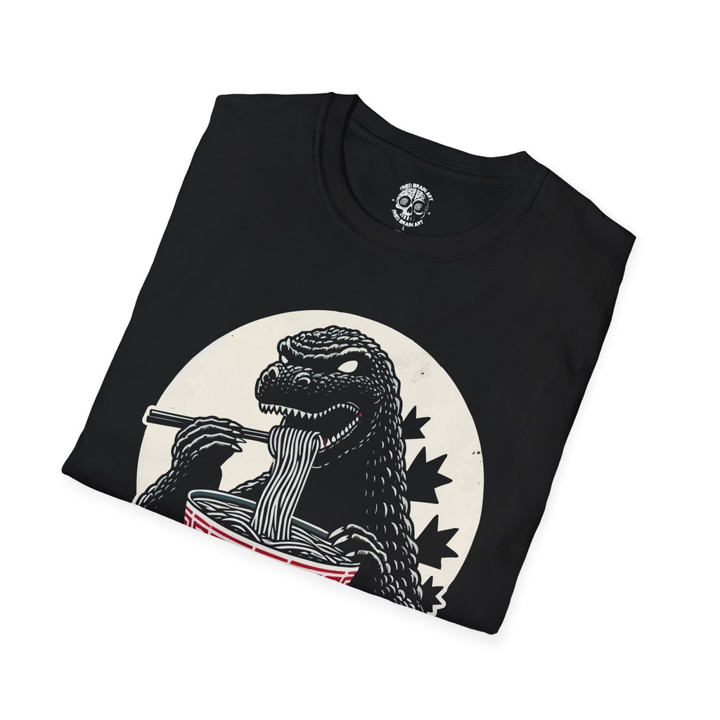 Godzilla Ramen T-Shirt, Vintage Godzilla Giant Monster eating ramen T-shirt, Funny Godzilla Ramen Shirt,  Funny Dinosaur eating ramen T- shirt, Japanese Food Shirt