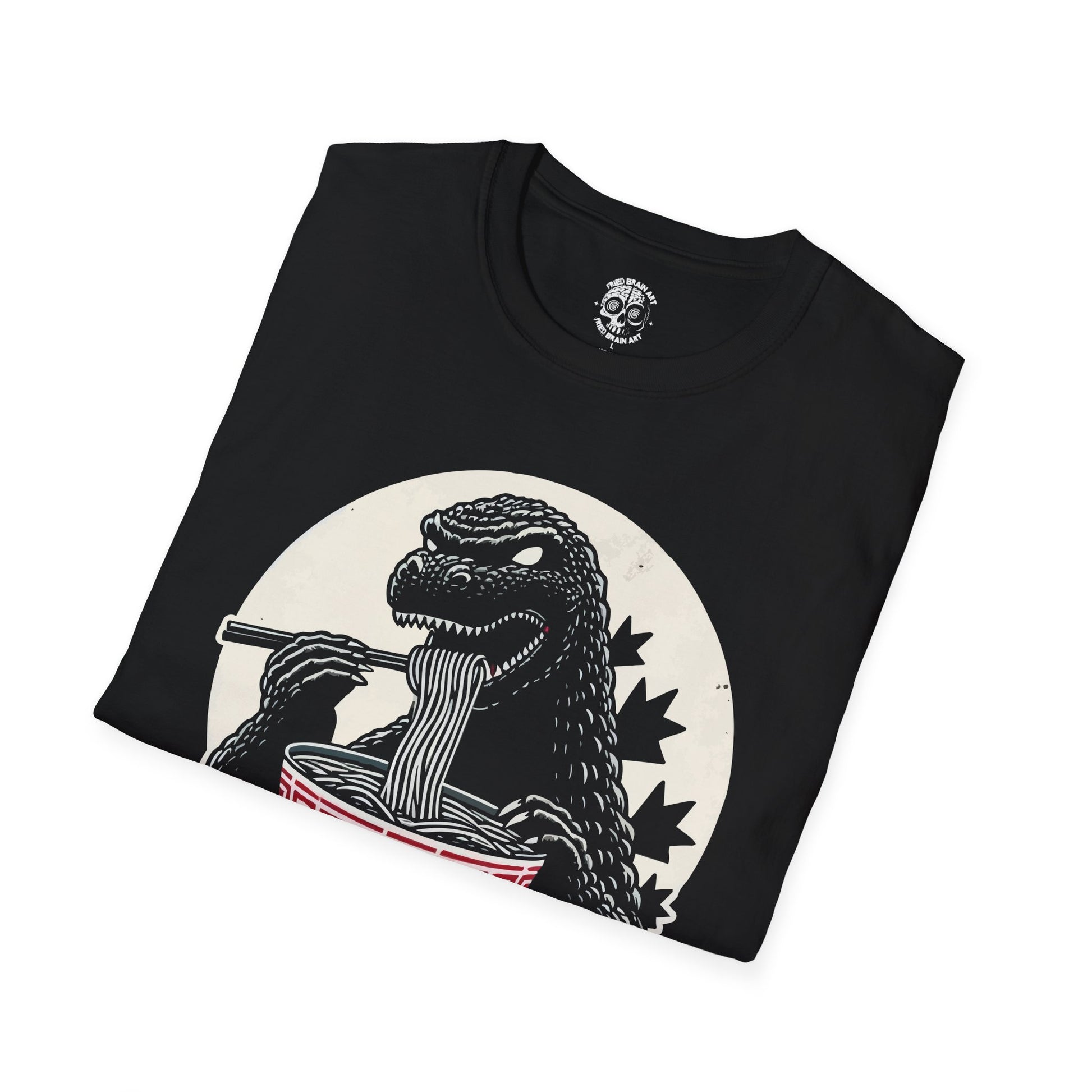 Godzilla Ramen T-Shirt, Vintage Godzilla Giant Monster eating ramen T-shirt, Funny Godzilla Ramen Shirt,  Funny Dinosaur eating ramen T- shirt, Japanese Food Shirt