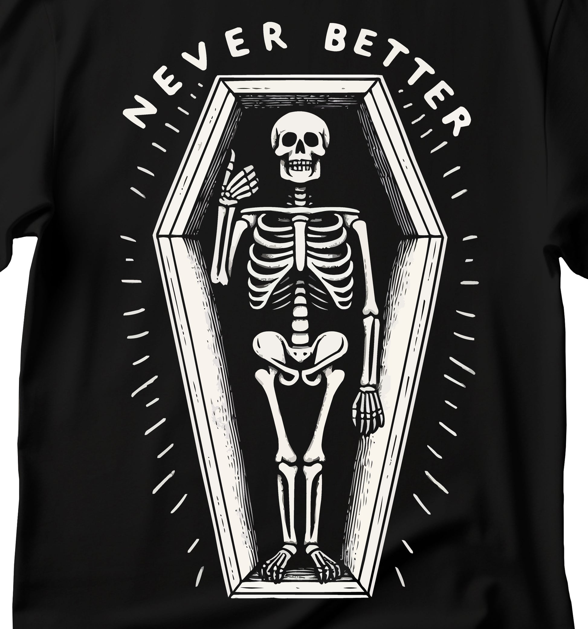 Never Better Skeleton Comfort Colors Shirt, Funny Dead Inside Sarcastic Shirt, Funny Skeleton Shirt, Sarcastic Tee, Halloween Shirt, Spooky Skeleton Tee, Halloween Shirt, Unisex Softstyle T-Shirt, Casual Wear, Unique Gift, Everyday Fashion