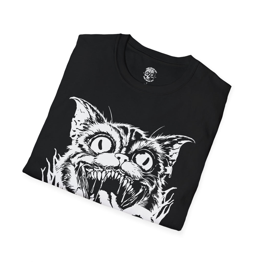 Gothic Cat T-Shirt, Unisex Graphic Tee, Retro Horror Shirt, Cat Lover Gift, Edgy Streetwear, Creepy Cat T-Shirt