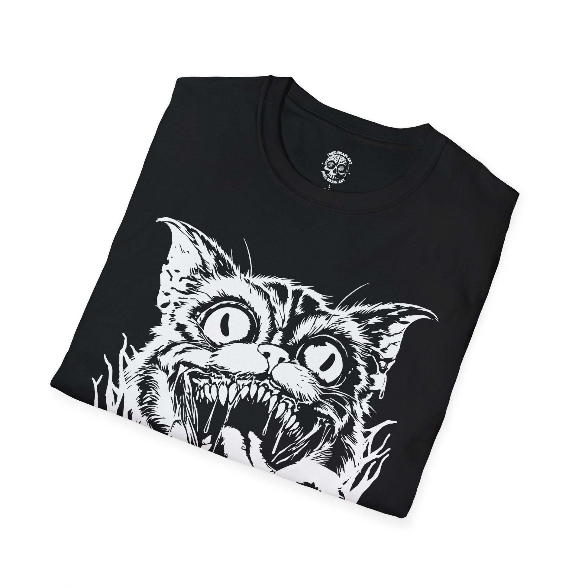 Gothic Cat T-Shirt, Unisex Graphic Tee, Retro Horror Shirt, Cat Lover Gift, Edgy Streetwear, Creepy Cat T-Shirt