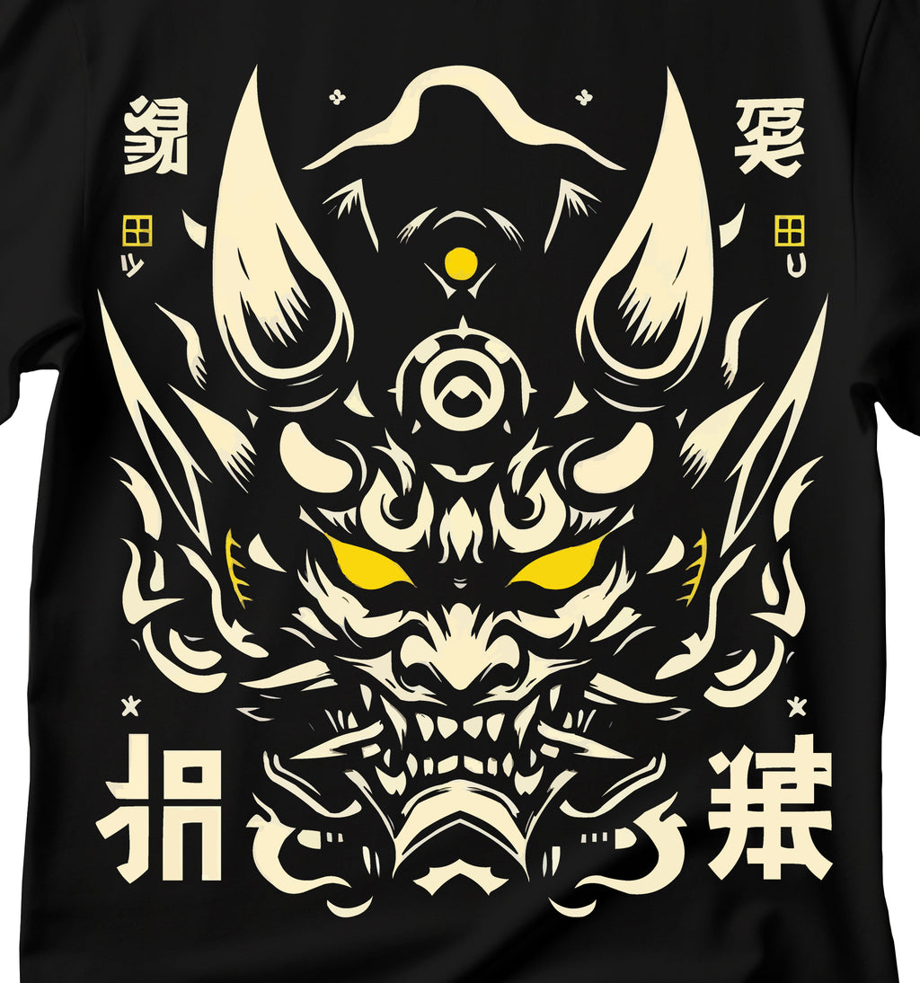 Japanese Demon T-Shirt , Japanese Demon Mask T-Shirt