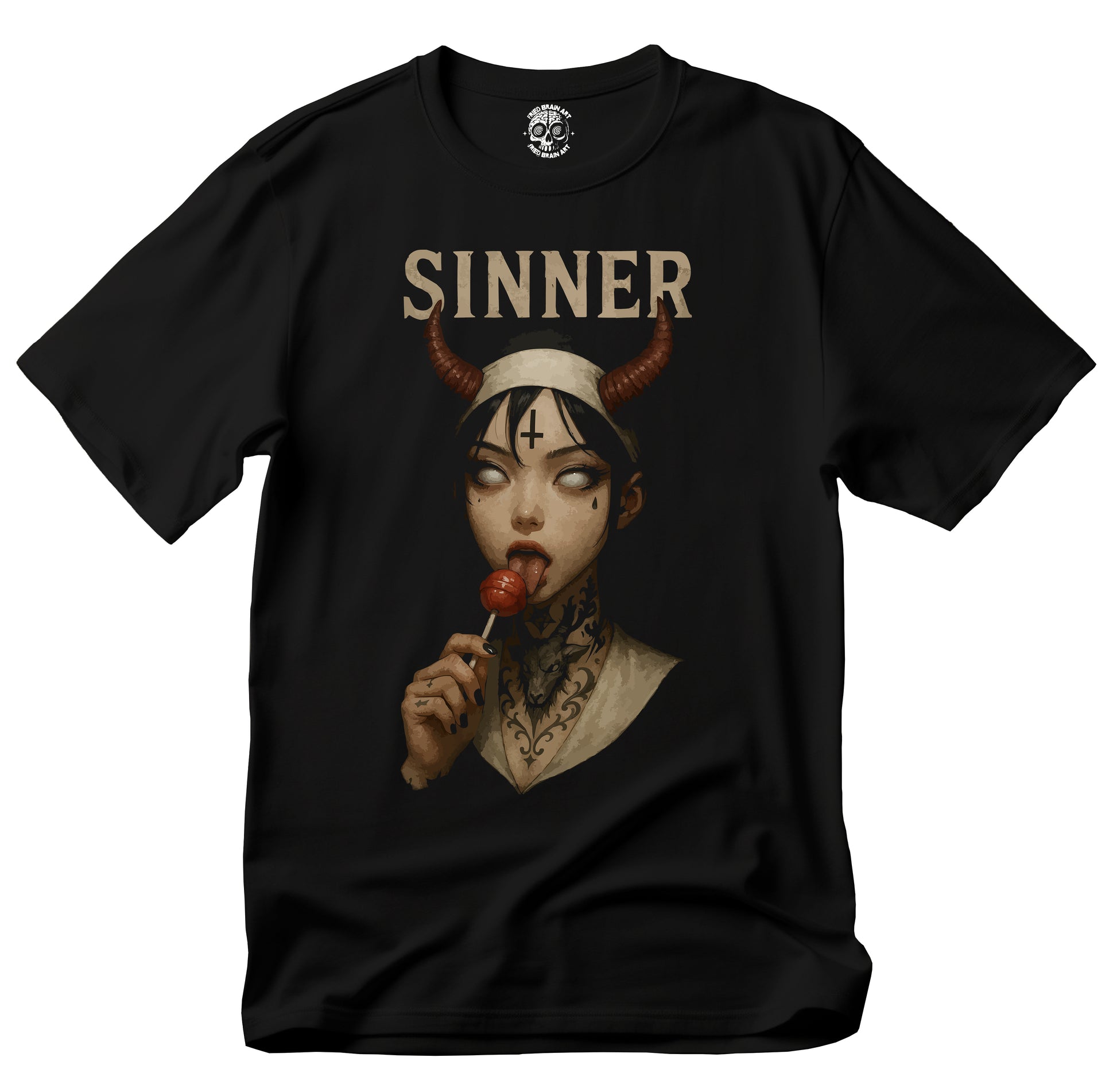 Unholy Nun T- Shirt, Funny Horror Choked Up Unholy Nun Satan Baphomet Gothic T-Shirt, Nun Shirt, Unholy Shirt, Halloween Shirt, Dark nun