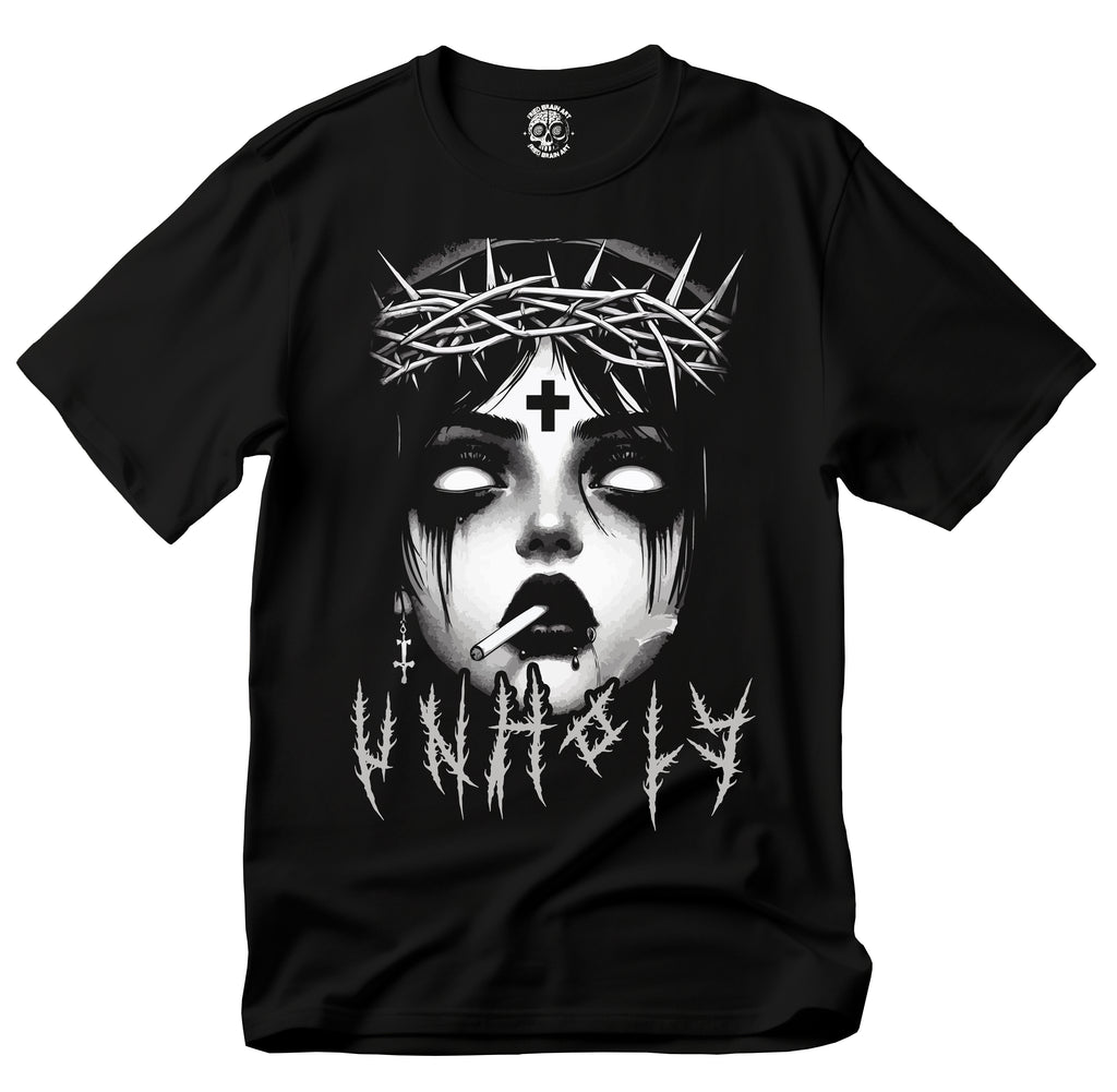 Unholy Nun T- Shirt, Funny Horror Choked Up Unholy Nun Satan Baphomet Gothic T-Shirt, Nun Shirt, Unholy Shirt, Halloween Shirt, Dark nun