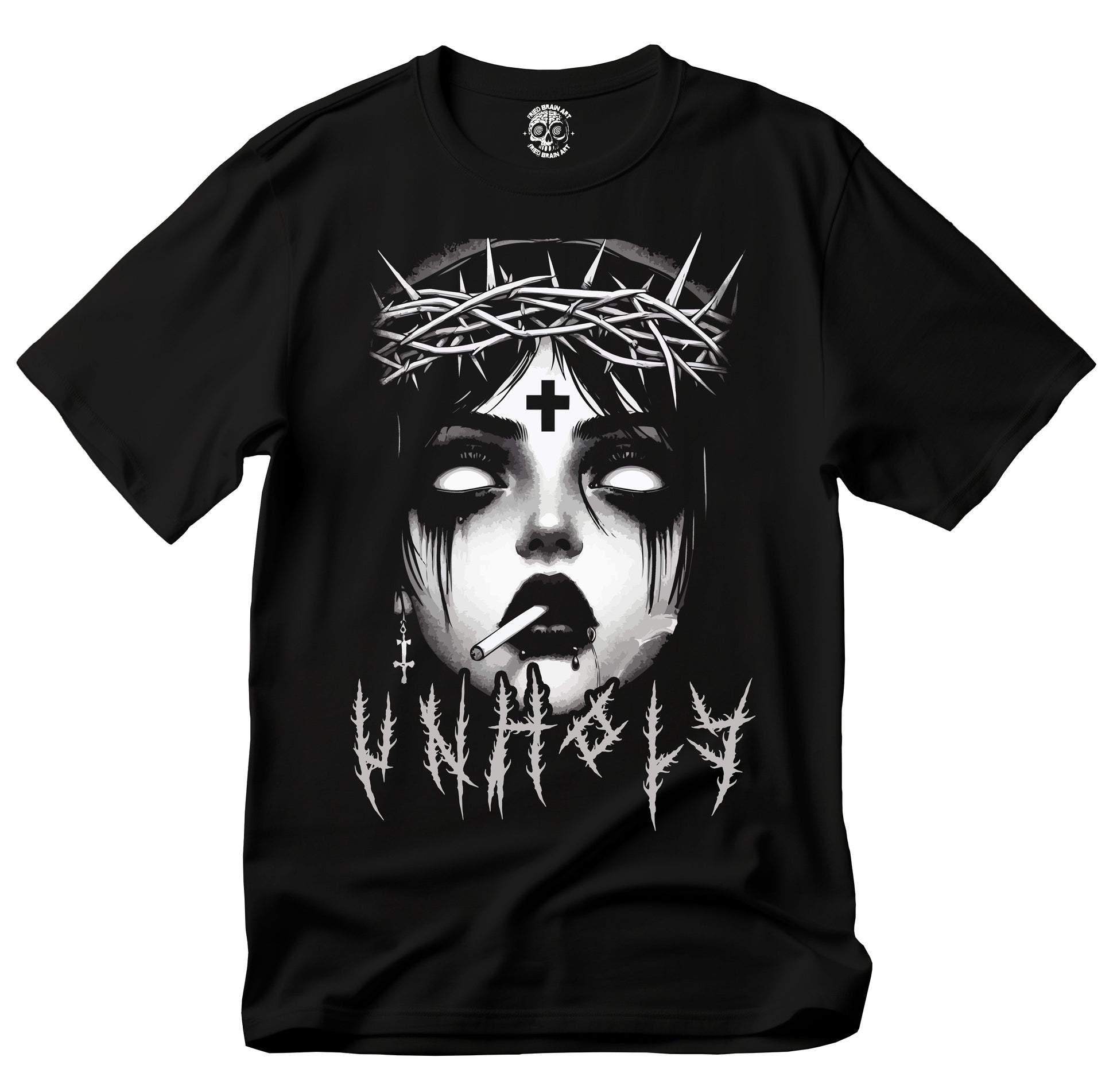 Unholy Nun T- Shirt, Funny Horror Choked Up Unholy Nun Satan Baphomet Gothic T-Shirt, Nun Shirt, Unholy Shirt, Halloween Shirt, Dark nun