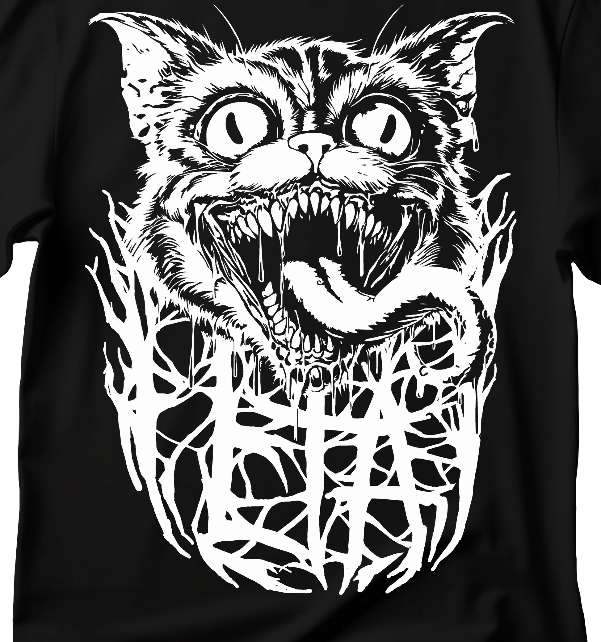 Gothic Cat T-Shirt, Unisex Graphic Tee, Retro Horror Shirt, Cat Lover Gift, Edgy Streetwear, Creepy Cat T-Shirt