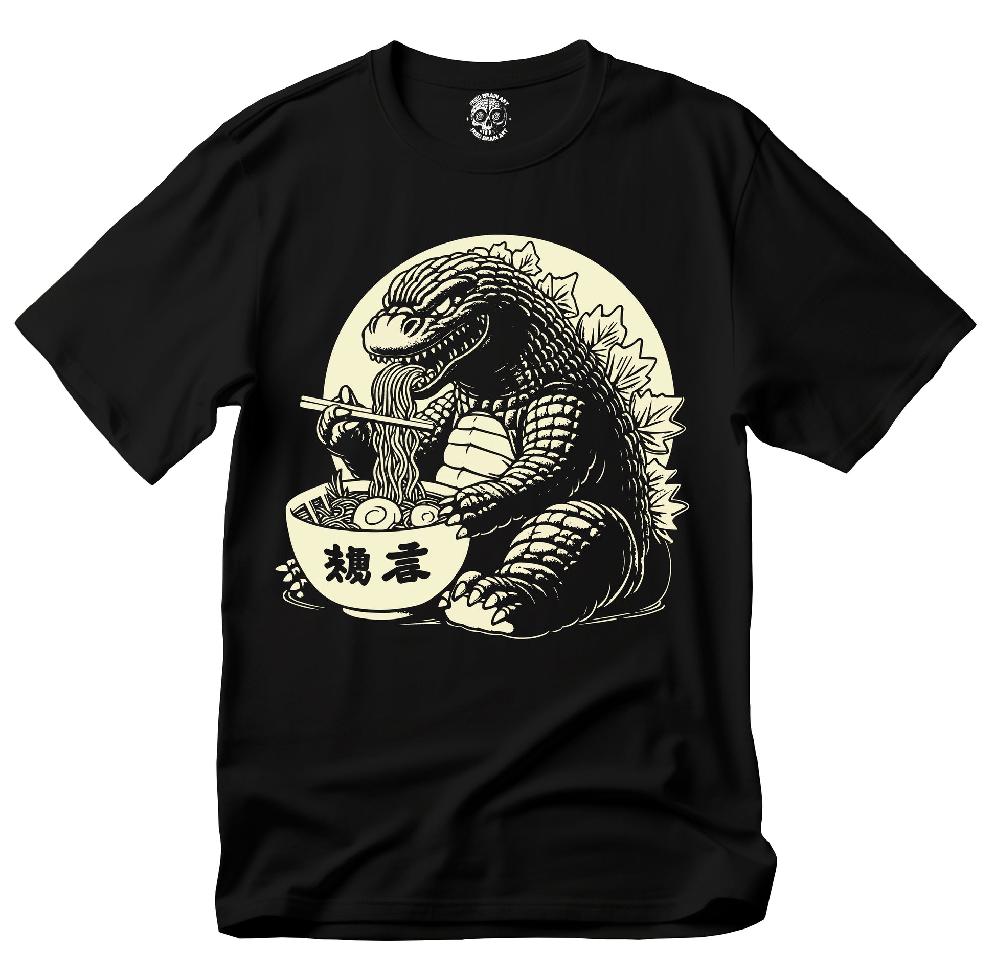 Vintage Godzilla Giant Monster eating ramen T-shirt, Funny Godzilla Ramen Shirt,  Funny Dinosaur eating ramen T- shirt, Japanese Food Shirt