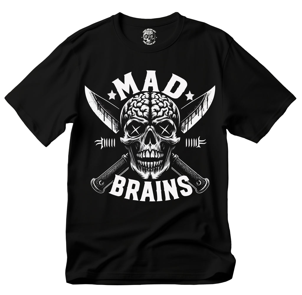 Mad Brains Graphic T-Shirt | Cool Halloween Tee, Unisex Top for Horror Lovers, Casual Wear, Gift for Any Occasion