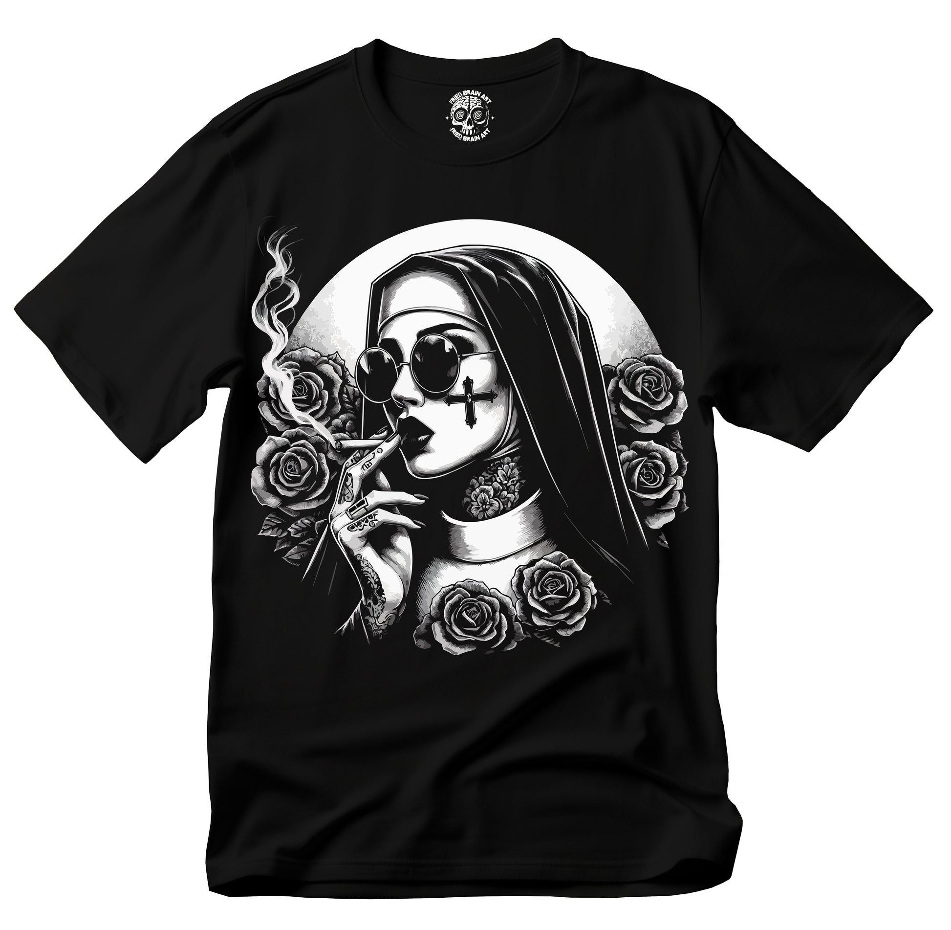 Unholy Nun T- Shirt, Funny Horror Choked Up Unholy Nun Satan Baphomet Gothic T-Shirt, Nun Shirt, Unholy Shirt, Halloween Shirt, Dark nun